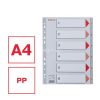 Regiszter, műanyag, A4, 1-6, ESSELTE, szürke