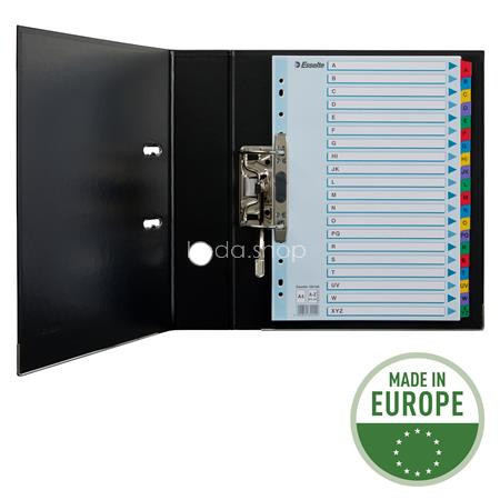 Regiszter, karton, A4, A-Z, ESSELTE "Mylar"