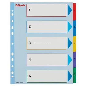   Regiszter, laminált karton, A4 maxi, 1-5, újraírható, ESSELTE