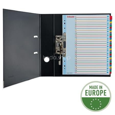 Regiszter, laminált karton, A4 Maxi, 1-31, újraírható, ESSELTE