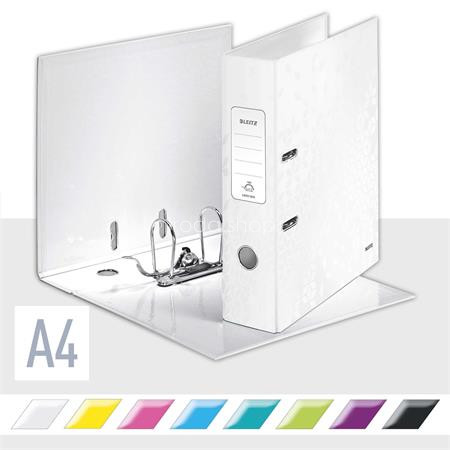 Iratrendező, 80 mm, A4, karton, LEITZ "180 Wow", fehér