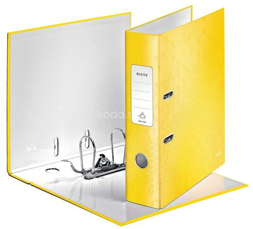 Iratrendező, 80 mm, A4, karton, LEITZ "180 Wow", sárga