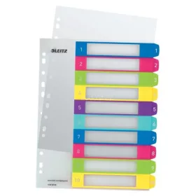 Regiszter, műanyag, A4 Maxi, 1-10, LEITZ "Wow"