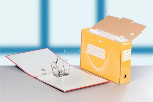Archiválódoboz, A4, 100 mm, karton, ESSELTE "Boxycolor", sárga