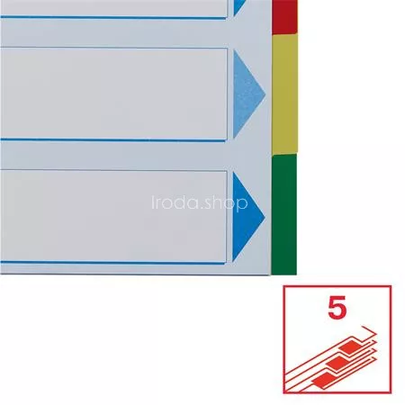 Regiszter, műanyag, A4, 5 részes, ESSELTE