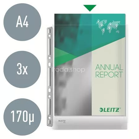 Katalógustartó genotherm, lefűzhető, A4, 170 mikron, narancsos felület, 20 mm, LEITZ "Jumbo Extra"