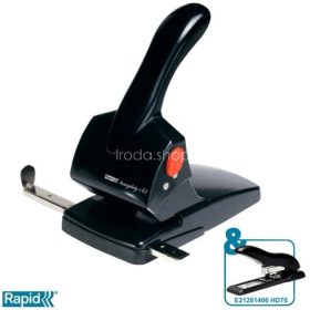   Lyukasztó, nagyteljesítményű, kétlyukú, 65 lap, RAPID "HDC65 Fashion", fekete