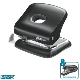   Lyukasztó, kétlyukú, 30 lap, RAPID "FC30", fekete