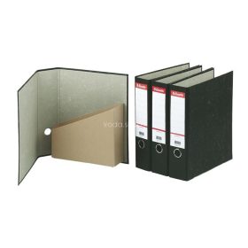   Iratrendező és iratpapucs egyben, 75 mm, A4, karton, márványos, ESSELTE, fekete