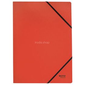 Gumis mappa, karton, A4, LEITZ "Recycle", piros