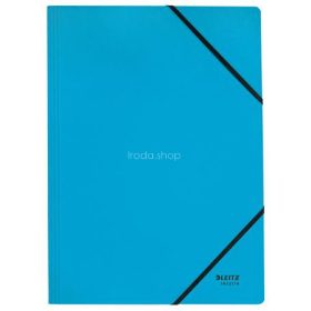 Gumis mappa, karton, A4, LEITZ "Recycle", kék