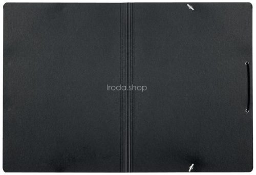 Gumis mappa, karton, A4, LEITZ "Recycle", fekete