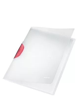 Gyorsfűző, klipes, PP, A4, LEITZ "ColorClip Magic", piros
