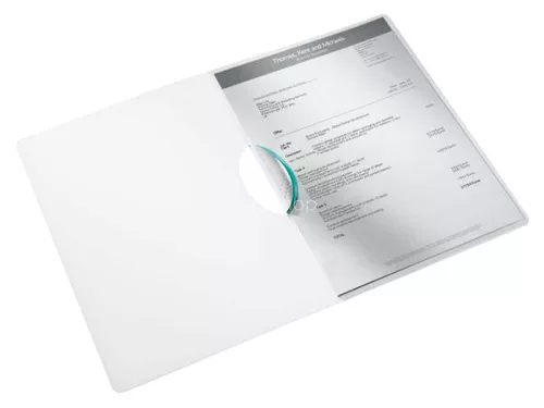 Gyorsfűző, klipes, PP, A4, LEITZ "Wow ColorClip" jégkék