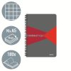Spirálfüzet, A5, kockás, 90 lap, laminált karton borító, LEITZ "Office", szürke-piros