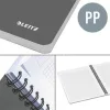 Spirálfüzet, A4, kockás, 90 lap, PP borító, LEITZ "Office", szürke-kék