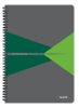 Spirálfüzet, A4, vonalas, 90 lap, PP borító, LEITZ "Office", szürke-zöld
