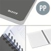 Spirálfüzet, A5, kockás, 90 lap, PP borító, LEITZ "Office", szürke-kék