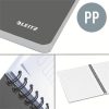 Spirálfüzet, A5, vonalas, 90 lap, PP borító, LEITZ "Office", szürke-piros