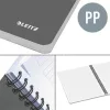 Spirálfüzet, A5, vonalas, 90 lap, PP borító, LEITZ "Office", szürke