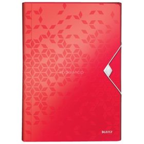   Harmonikamappa, A4, PP, 6 rekeszes, LEITZ "Wow", piros