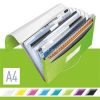 Harmonikamappa, A4, PP, 6 rekeszes, LEITZ "Wow", zöld