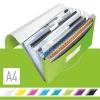 Harmonikamappa, A4, PP, 6 rekeszes, LEITZ "Wow", zöld