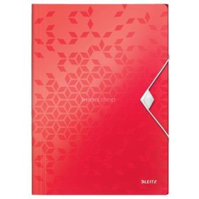 Gumis mappa, PP, A4, LEITZ "Wow", piros