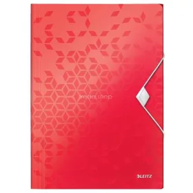 Gumis mappa, PP, A4, LEITZ "Wow", piros