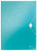 Gumis mappa, PP, A4, LEITZ "Wow", jégkék