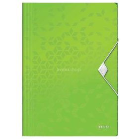 Gumis mappa, PP, A4, LEITZ "Wow", zöld