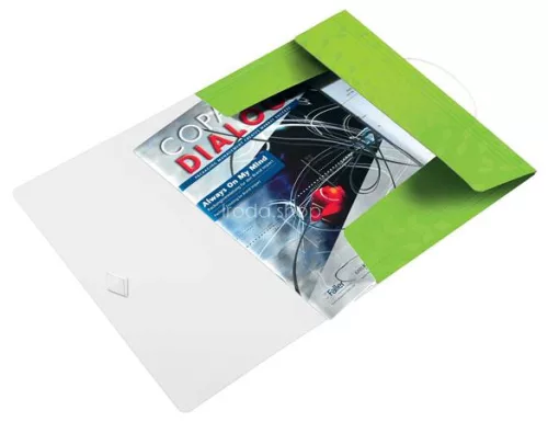 Gumis mappa, PP, A4, LEITZ "Wow", zöld