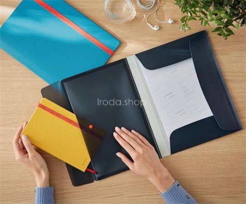 Gumis mappa, extra tasakkal, PP, A4, LEITZ "Cosy", bársonyszürke