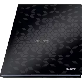   Beíró, A4, kockás, 80 lap, keményfedeles, LEITZ "Wow", fekete