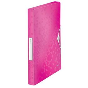   Gumis mappa, 30 mm, PP, A4, LEITZ "Wow Jumbo", rózsaszín