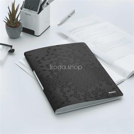 Bemutatómappa, 20 zsebes, A4, LEITZ "Wow", fekete