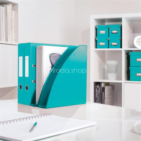 Spirálfüzet, A4, vonalas, 80 lap, LEITZ "Wow", jégkék