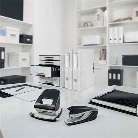 Spirálfüzet, A4, kockás, 80 lap, LEITZ "Wow", fekete