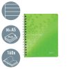 Spirálfüzet, A5, vonalas, 80 lap, LEITZ "Wow", zöld