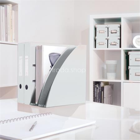 Spirálfüzet, A5, kockás, 80 lap, LEITZ "Wow", fehér