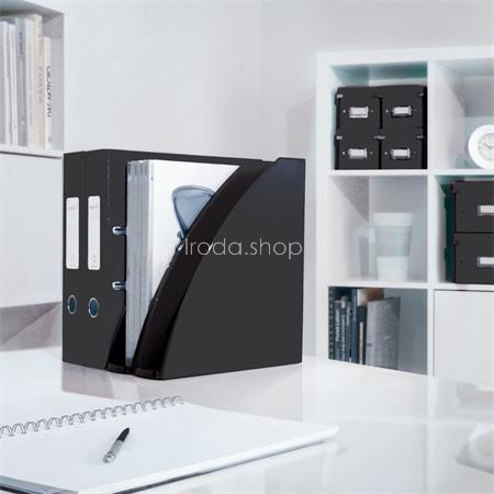 Spirálfüzet, A5, kockás, 80 lap, LEITZ "Wow", fekete