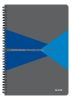 Spirálfüzet, A4, kockás, 90 lap, laminált karton borító, LEITZ "Office", szürke-kék