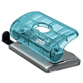   Lyukasztó, mini, kétlyukú, 10 lap, RAPID, "Colour'Breeze", kék