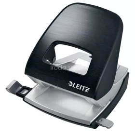   Lyukasztó, kétlyukú, 30 lap, fém, LEITZ "Nexxt Style, szaténfekete