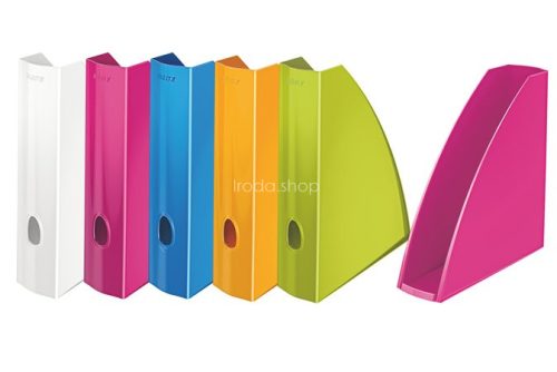 Iratpapucs, műanyag, 60 mm, elöl nyitott, LEITZ "Wow" fehér