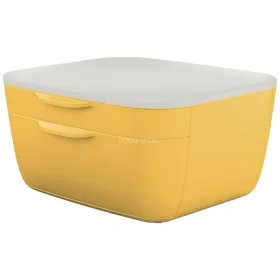   Irattároló, műanyag, 2 fiókos, LEITZ "Cosy", melegsárga