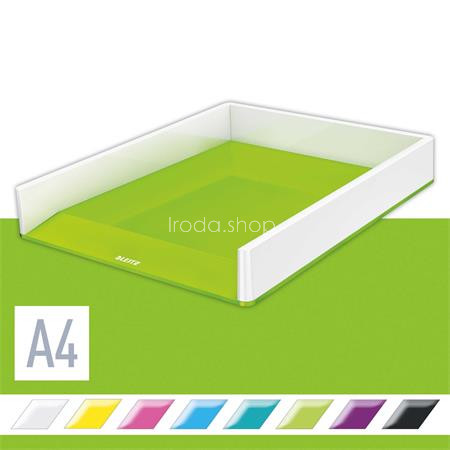 Irattálca, műanyag, kettős színhatású, LEITZ "Wow", zöld