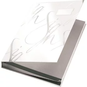   Aláírókönyv, A4, 18 részes, karton, LEITZ "Design", fehér