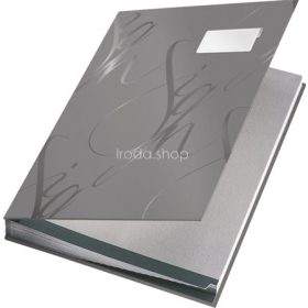   Aláírókönyv, A4, 18 részes, karton, LEITZ "Design", szürke