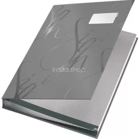  Aláírókönyv, A4, 18 részes, karton, LEITZ "Design", szürke